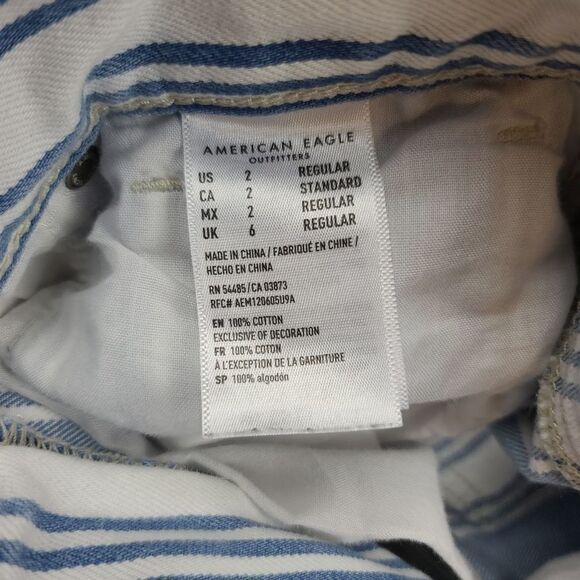 American Eagle High Rise Striped Mom Jeans size 2 - Picture 10 of 10